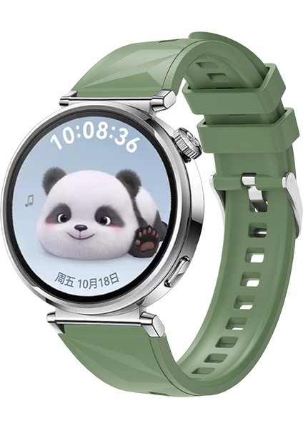 Huawei Watch Gt5 41MM Uyumlu Hzrv KRD-129 Silikon Kordon Strap Kayış-Yeşil