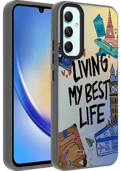 Galaxy A34 Kılıf Desenli Hzrv Dragon Sert Kapak-Seyahat