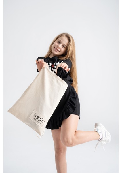 Kız Çocuk Siyah Yazlık Tişört %100 Pamuk, Nefes Alan & Rahat Kalıp