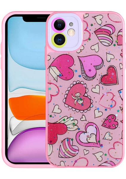 iPhone 11 Uyumlu Kamera Korumalı Sert Desenli Hzrv Pami Kapak-No1