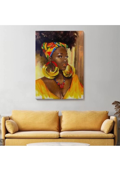 Afro Amerikalı Güzel Kadın Duvar TABLOSU-6371 fiyatları