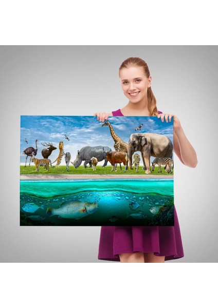 Hayvanlar Alemi Dekoratif Kanvas Tablo 1177 fırsatları