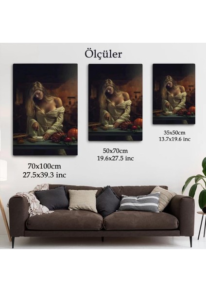 Peynir Kesen Güzel Kadın Dekoratif Duvar TABLOSU-6299 indirimleri