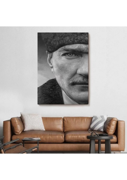 Mustafa Kemal Atatürk Siyah Beyaz TABLOSU-6303 fiyatları
