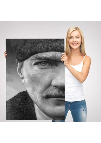 Mustafa Kemal Atatürk Siyah Beyaz TABLOSU-6303 modelleri