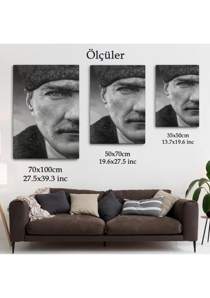 Mustafa Kemal Atatürk Siyah Beyaz TABLOSU-6303 indirimleri