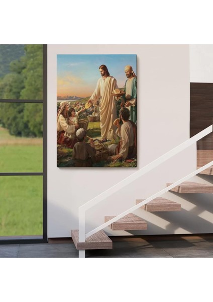 Rab Isa Binlerce Kişiyi Birkaç Ekmek Ile Doyuruyor Tablo Jesus Christ -6391 fırsatları