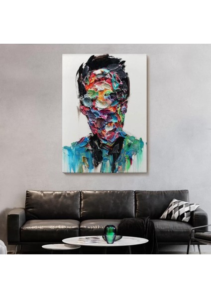 Soyut Erkek Portresi Yağlıboya Görünümlü DUVARTABLOSU-6320 fiyatları