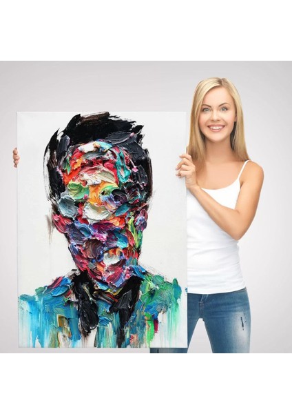 Soyut Erkek Portresi Yağlıboya Görünümlü DUVARTABLOSU-6320 modelleri