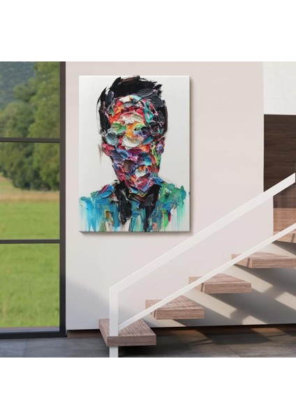 Soyut Erkek Portresi Yağlıboya Görünümlü DUVARTABLOSU-6320 fırsatları