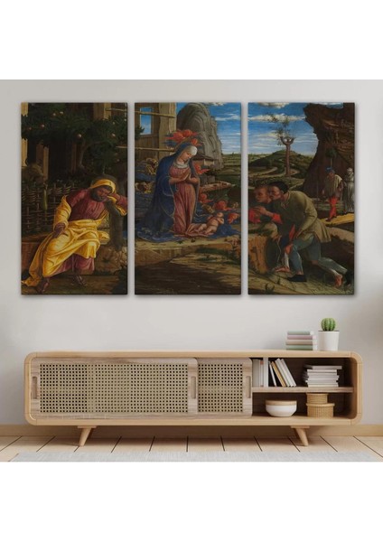 Çobanların Hayranlığı Tablosu - Andrea Mantegna The Adoration Of The SHEPHERDS-6590 modelleri