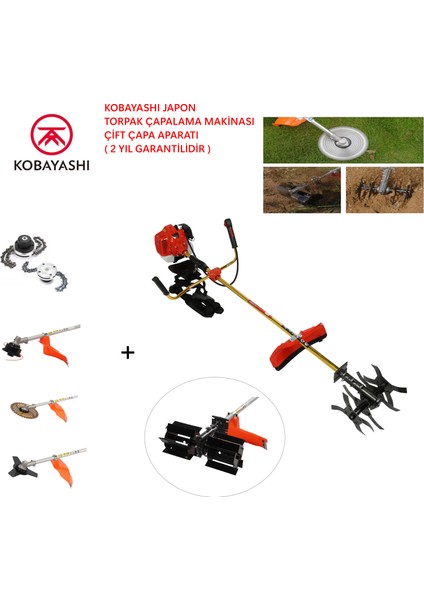 Kobayashı Japon Tırpan Toprak Çapalama ( 2 Adet Çapa ) 63CC