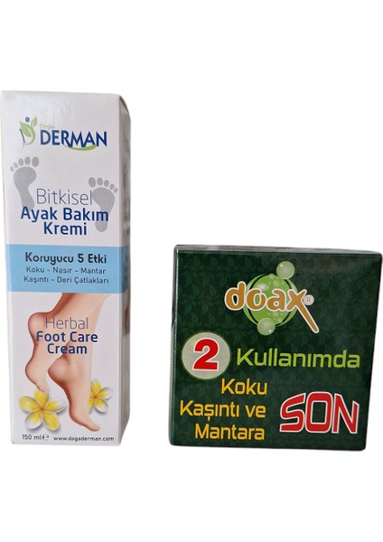 Bitkisel Ayak Bakım Kremi 150 ml +Koku, Mantara Son Krem 20 ml (Koku - Nasır - Mantar - Deri Çatlakları)