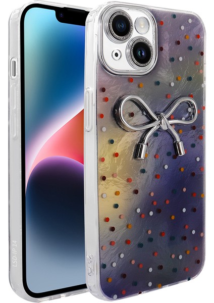 iPhone 15 Kılıf Kamera Korumalı Figürlü Hzrv Ponti Silikon Kapak - Lila