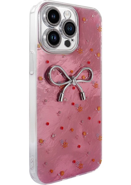 iPhone 14 Pro Max Kılıf Kamera Korumalı Figürlü Hzrv Ponti Silikon Kapak - Açık Pembe