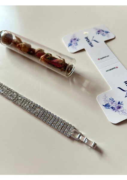 18 cm Silver Renk Zirkon Taşlı Bujiteri Bileklik – Şıklığın Işıltısı modelleri