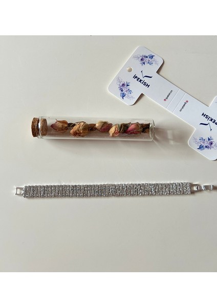 18 cm Silver Renk Zirkon Taşlı Bujiteri Bileklik – Şıklığın Işıltısı fırsatları