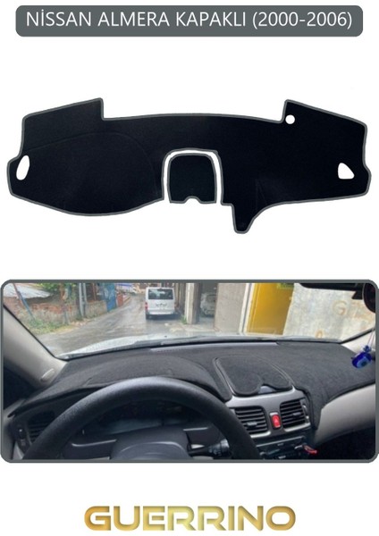 Nissan Almera Kapaklı 2000-2006TORPİDO Koruma Halısı Gri Kenar