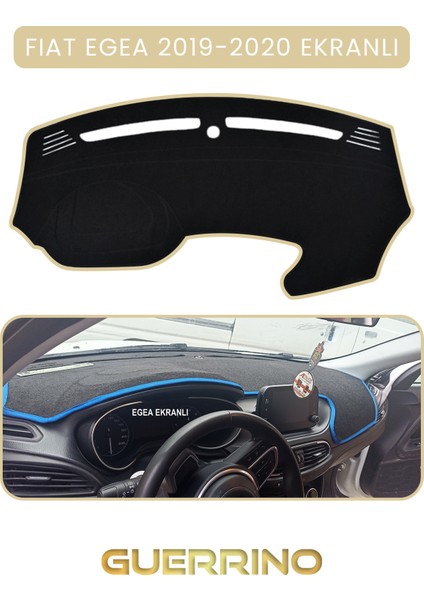 Fıat Egea 2019-2024 Modellerine Uygun Ekranlıtorpido Koruma Halısı Bej Kenar