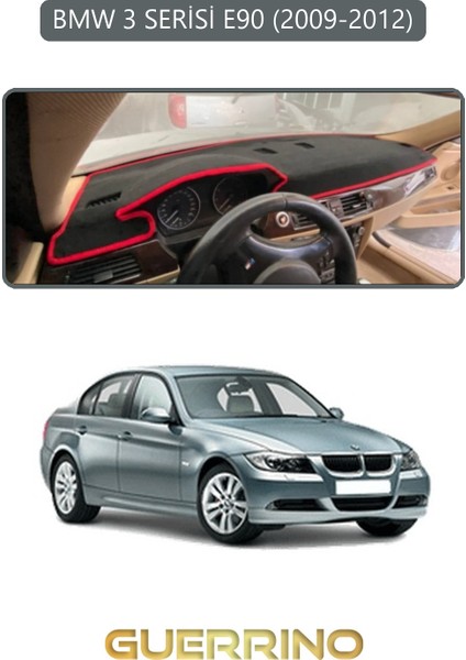 Bmw 3 Serisi E90 2009-2012TORPİDO Koruma Halısı Gri Kenar