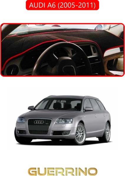 Audı A6 (2005-2011) Torpido Koruma Halısı Kırmızı Kenar