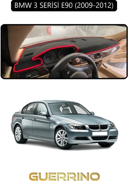 Bmw 3 Serisi E90 2009-2012TORPİDO Koruma Halısı Siyah Kenar