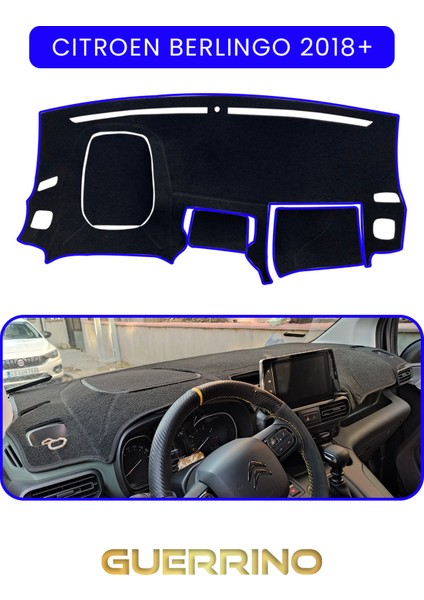 Cıtroen Berlingo 2018+TORPİDO Koruma Halısı Mavi Kenar