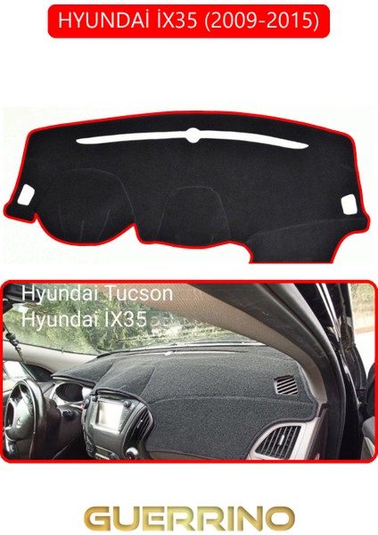 Hyundai İX35 2009-2015TORPİDO Koruma Halısı Kırmızı Kenar