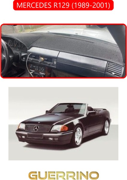 Mercedes R129 1989-2001TORPİDO Koruma Halısı Kırmızı Kenar