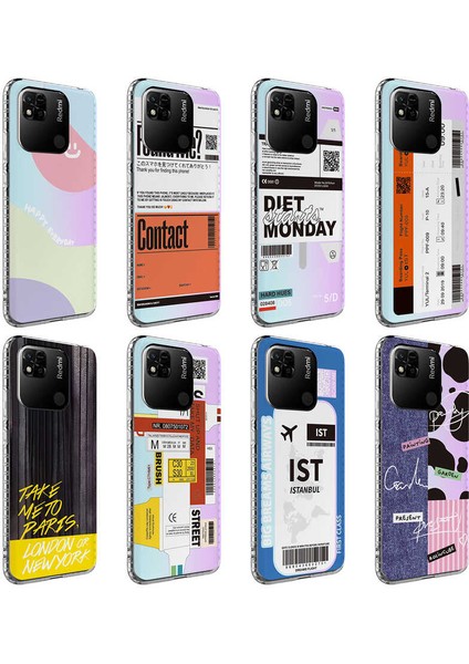 Xiaomi Redmi 10C Kılıf Airbag Kenarlı Renkli Desenli Silikon Hzrv Elegans Kapak-No2 fiyatları