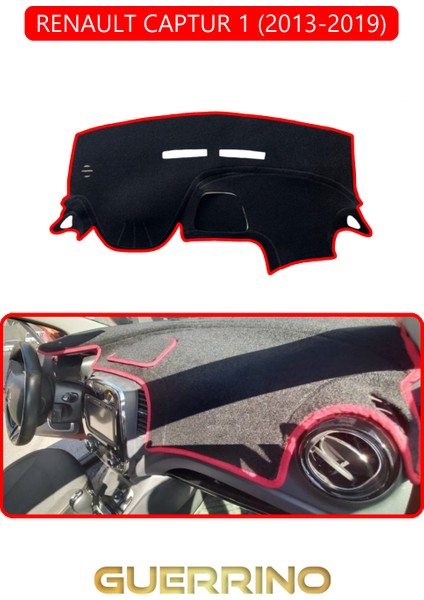 Renault Captur 1 (2013-2019)TORPİDO Koruma Halısı Kırmızı Kenar