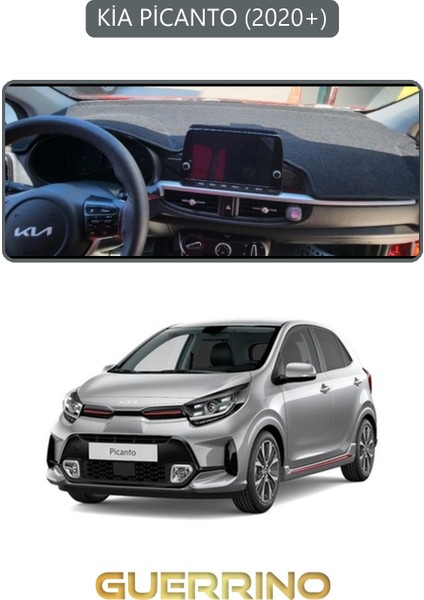 Kia Picanto 2020+TORPİDO Koruma Halısı Gri Kenar