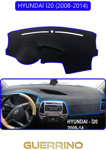 Hyundai I20 2008-2014TORPİDO Koruma Halısı Mavi Kenar