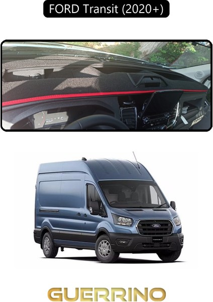 Ford Transit 2020+TORPİDO Koruma Halısı Siyah Kenar