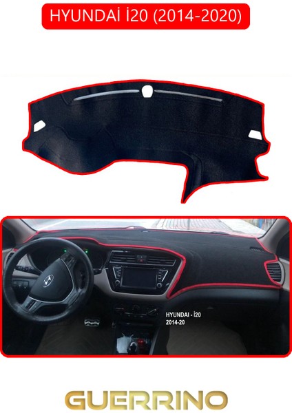 Hyundai I20 2014-2020TORPİDO Koruma Halısı Kırmızı Kenar