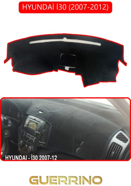 Hyundai I30 2007-2012TORPİDO Koruma Halısı Kırmızı Kenar
