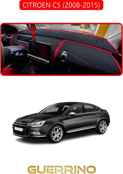 Cıtroen C5 2008-2015TORPİDO Koruma Halısı Kırmızı Kenar