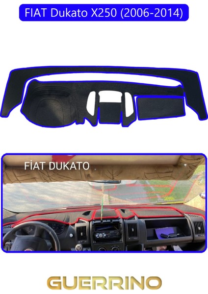 Fıat Dukato X250 2006-2014 Modellerine Uyguntorpido Koruma Halısı Mavi Kenar