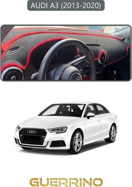 Audi A3 (2013-2020)TORPİDO Koruma Halısı Gri Kenar