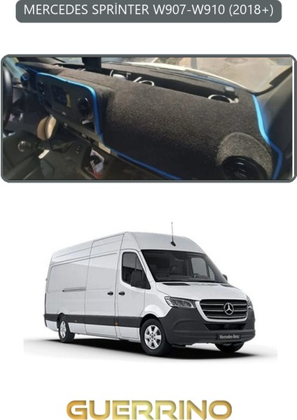 Mercedes Sprinter W907-W910 2018+TORPİDO Koruma Halısı Gri Kenar