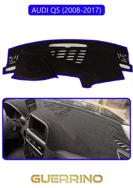Audi Q5 2008-2017TORPİDO Koruma Halısı Mavi Kenar