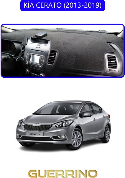 Kia Cerato 2013-2019TORPİDO Koruma Halısı Mavi Kenar