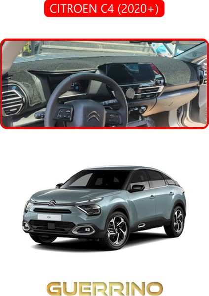 Cıtroen C4 2020+TORPİDO Koruma Halısı Kırmızı Kenar