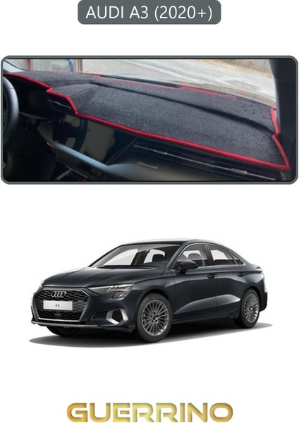 Audi A3 (2020+)TORPİDO Koruma Halısı Gri Kenar