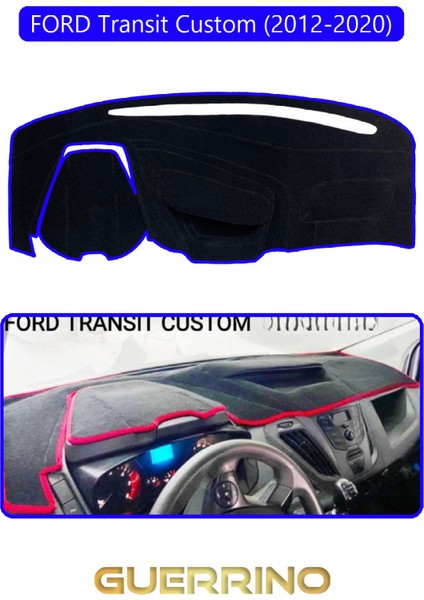 Ford Transit Custom (2012-2020)TORPİDO Koruma Halısı Mavi Kenar