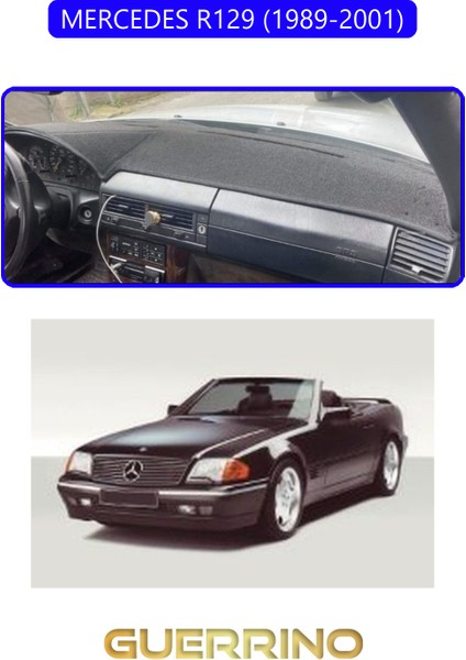 Mercedes R129 1989-2001TORPİDO Koruma Halısı Mavi Kenar