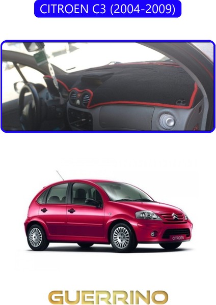 Cıtroen C3 2004-2009TORPİDO Koruma Halısı Mavi Kenar