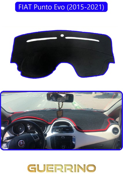 Fıat Punto Evo 2015-2021 Modellerine Uyguntorpido Koruma Halısı Mavi Kenar