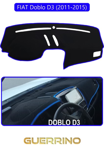 Fıat Doblo D3 2010-13 Modellerine Uyguntorpido Koruma Halısı Mavi Kenar