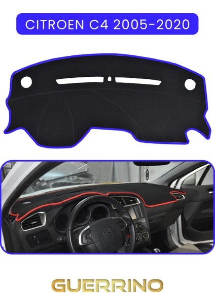 Cıtroen C4 2005-2020TORPİDO Koruma Halısı Mavi Kenar